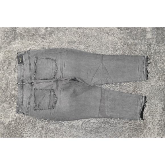 Express Plus Size 18 Curvy Slim Skinny Jeans Gray Cotton Blend Zip - Picture 3 of 7